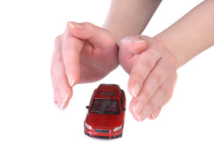 toy car in female hands