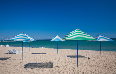 Sun loungers and straw
