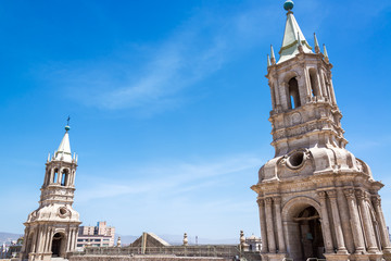 Fototapeta na wymiar Arequipa Cathedral Spires
