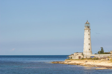 Fototapeta na wymiar lighthouse Tarkhankut in the western part of crimea