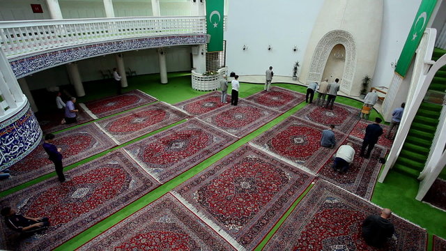 Zagreb, Croatia - September 25, 2012. Zagreb mosque during afternoon prayer on September 25, 2012 in Zagreb, Croatia. Zagreb Dzamija is one of Europe's largest mosque.