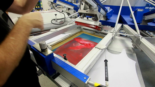Screen printing manufacturing on t-shirts
