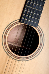 Obraz premium classical acoustic guitar closeup