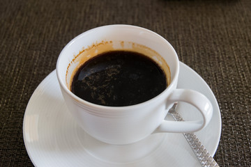 Black coffee on the table