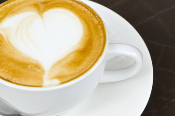 White cup of latte art