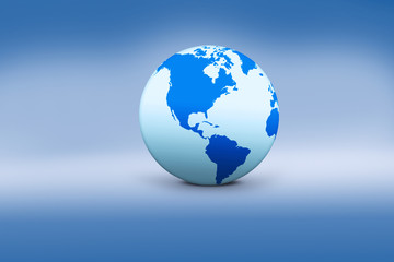 Globe icon with blue background