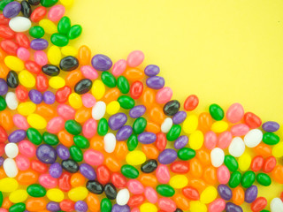 Jelly Beans Frame and Background ( Yellow Background )