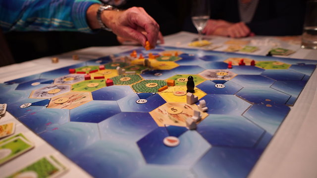 playing board game closeup