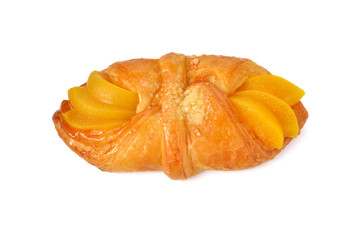 peach danish isolated on white background