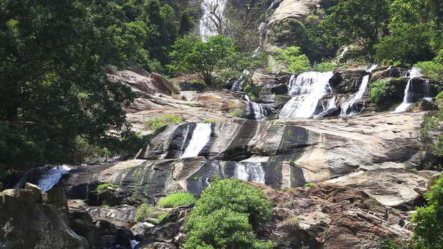 View of Ravana Falls in Ella. It currently ranks as one of the widest falls in the country.
