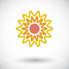 Sun single flat icon.