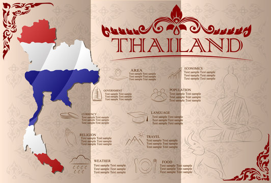 Thailand infographics, statistical data, sights. Vector