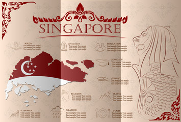 Singapore infographics, statistical data, sights. Vector