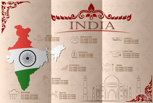 India infographics, statistical data, sights. Vector