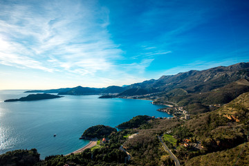 Landscape of Adriatic sea coast in Montenegro