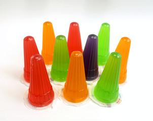 Colourful jelly from the side