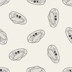salmon doodle seamless pattern background