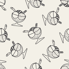 ice cream doodle drawing seamless pattern background