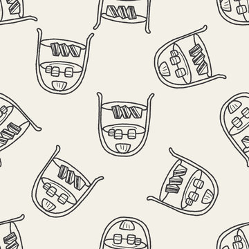 Afternoon Tea Doodle Seamless Pattern Background