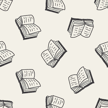 doodle book seamless pattern background
