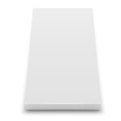 White slim cardboard box template.