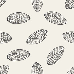Corn doodle seamless pattern background