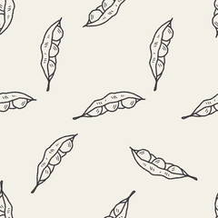 Peas doodle seamless pattern background