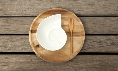 White ceramic shell shape