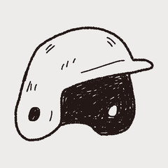 baseball helmet doodle