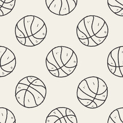 doodle basketball seamless pattern background - 81276160