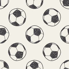 Doodle soccer seamless pattern background