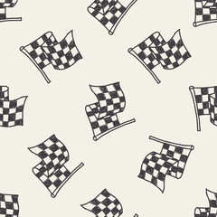 racing flag doodle seamless pattern background - 81276189