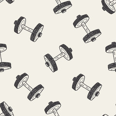 Doodle Dumbbell seamless pattern background - 81276318