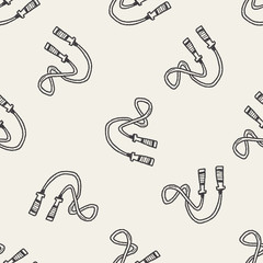 rope skipping doodle seamless pattern background