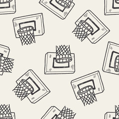 basketball doodle seamless pattern background - 81276348