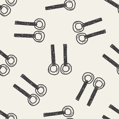 Gymnastics rings doodle seamless pattern background