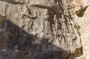 Yazılıkaya sanctuary. Relief depicting gods, XIII century BC