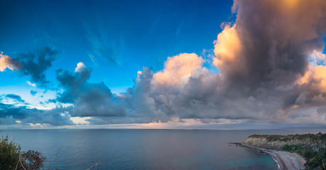 Evening cloudscape on the Milazzo cape