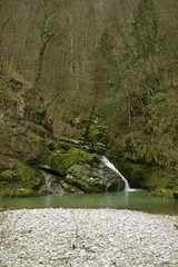 beautiful waterfall in gorski kotar