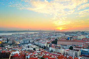 Obraz premium Lisbon sunset view, Portugal
