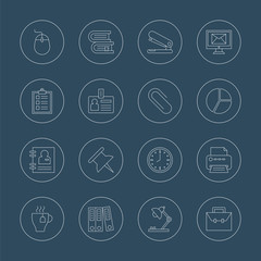 office line icon set