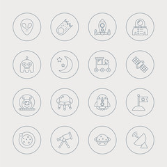 space line icon set