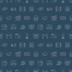 movie line icon pattern set