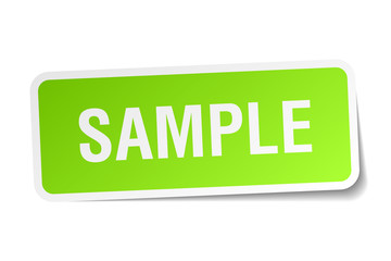 sample green square sticker