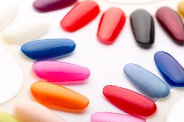 Samples of nail glitters