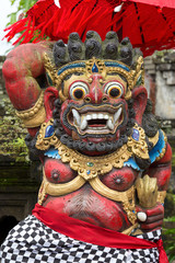 Traditional Balinese God statue in Central Bali temple