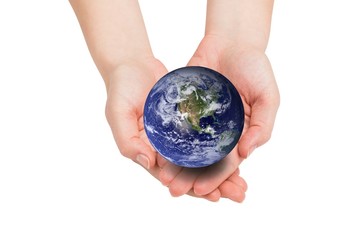 Composite image of hands presenting