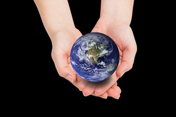 Composite image of hands presenting