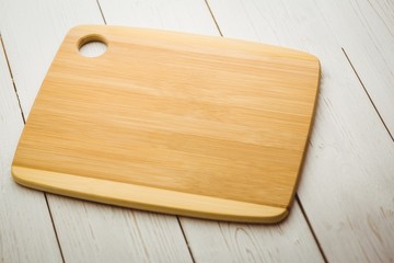 Wooden board on a table