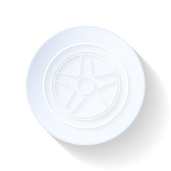 Car wheel thin lines icon